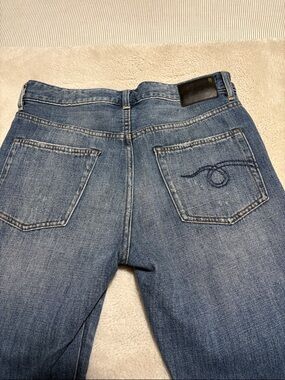 R13 women’s  Washed Blue Slim Straight Jeans